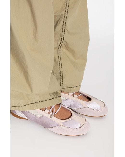 DIESEL White 'D-Mile' Ballet Flats