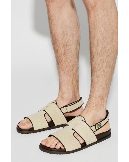 Dolce & Gabbana White Sandals With Logo for men
