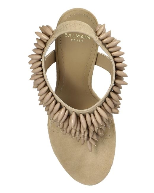 Balmain Green Wedge Sandals