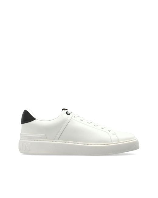 Balmain White "B-Court" Sports Shoes for men