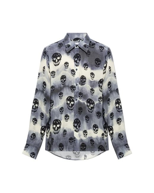 McQueen Gray Shirt With A Distinctive Skull Motif for men