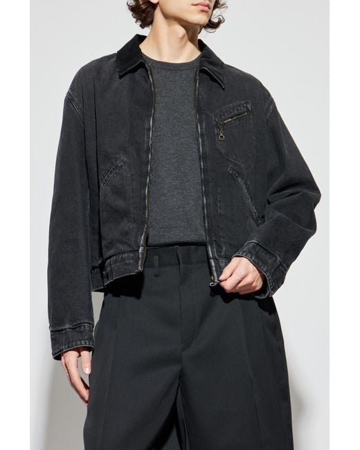 Maison Margiela Denim Jacket With Corduroy Collar in Black for Men