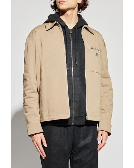 Fendi Black Cotton Jacket With Logo for men