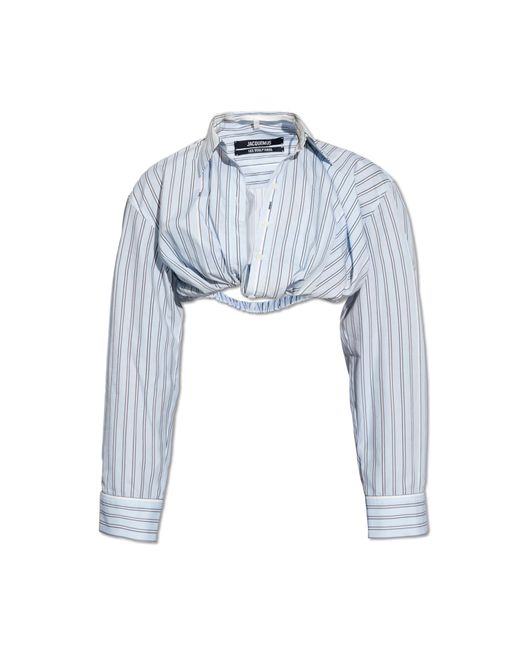 Jacquemus Blue 'bahia' Cropped Shirt,