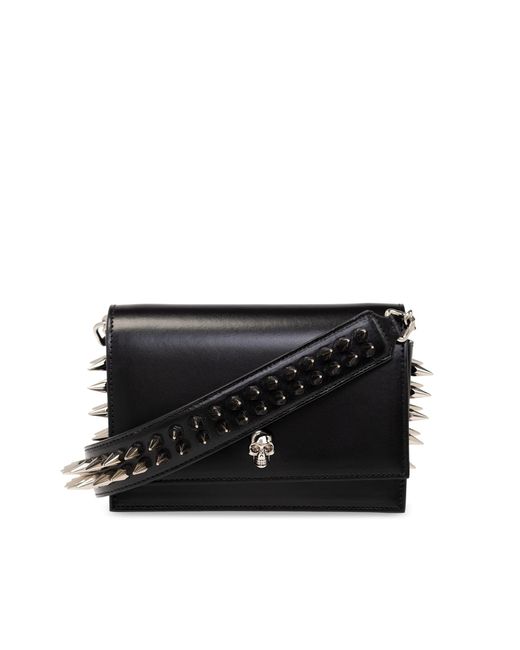 McQueen 'Biker Skull Small' Shoulder Bag in Black | Lyst