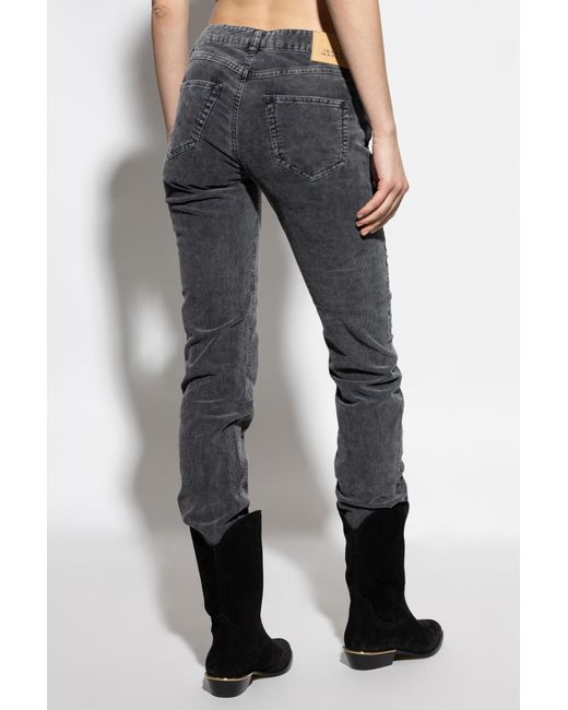 Isabel Marant Black Corduroy Trousers "Leniya"