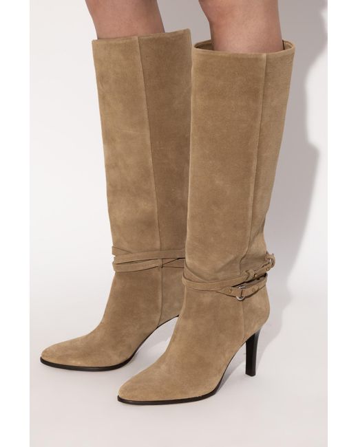 Isabel Marant Brown Suede Knee-High Boots 'Ieva Twin'