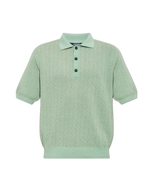 Jacquemus Green Cotton Polo 'Miami' for men