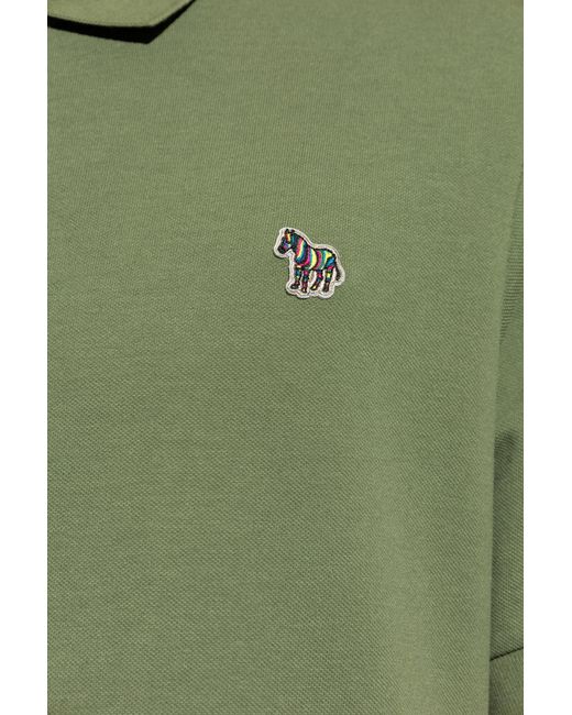 Paul Smith Green Polo With Patch for men