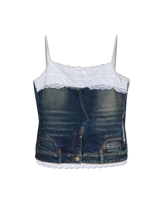 Balenciaga Blue Sleeveless Tops