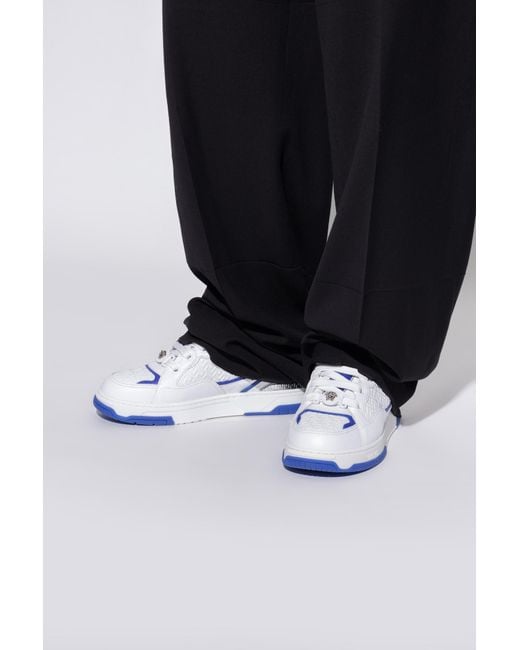 Versace Blue Sports Shoes With Logo for men