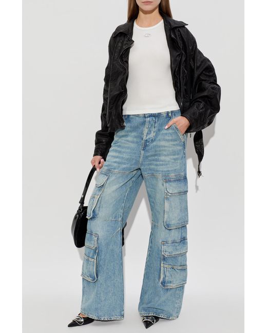 DIESEL White Top T-Ele-Long-Od