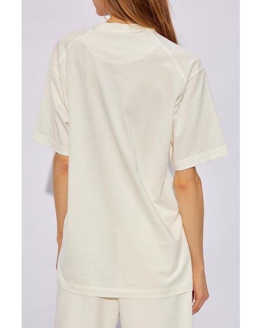 Y-3 White T-shirt With Floral Motif,