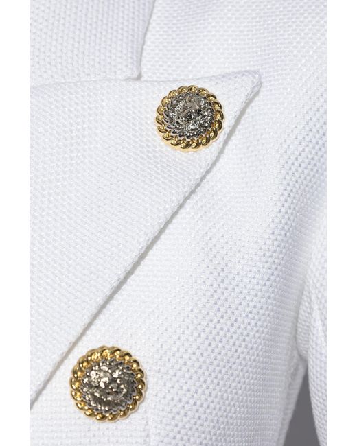 Balmain White Blazer With Pockets