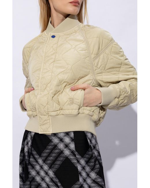Burberry Natural Quilted Bomber Jacket,