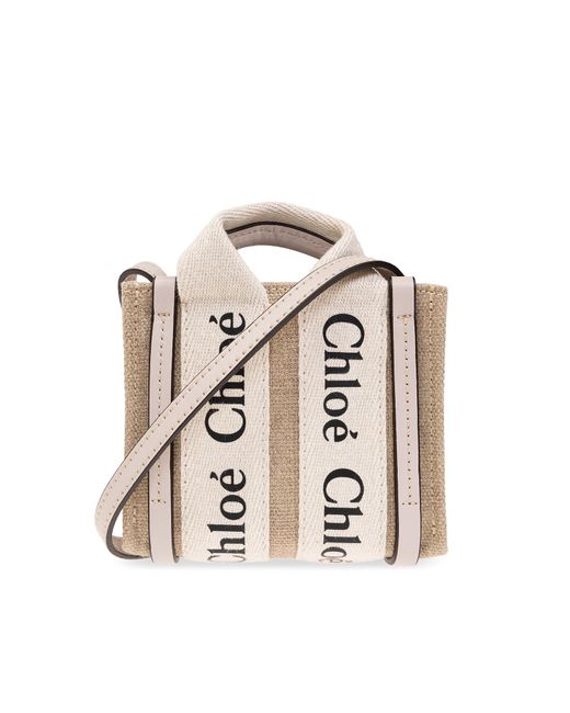 Chloé Natural 'Woody Nano' Shoulder Bag