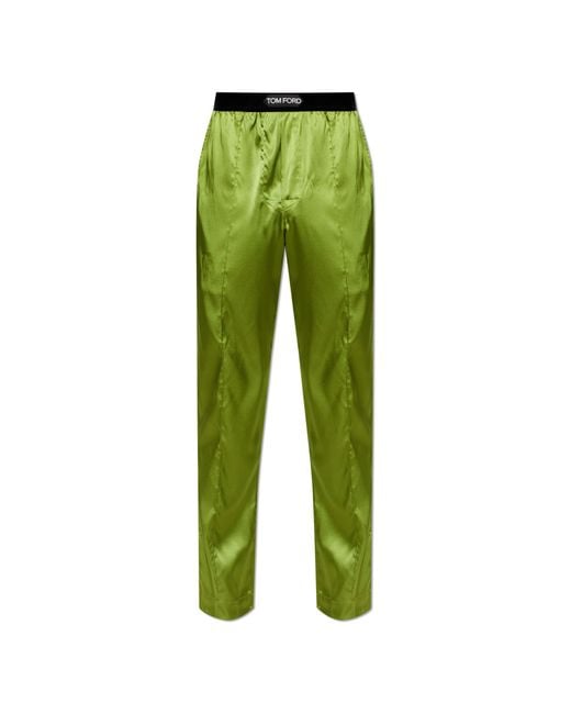 Tom Ford Green Silk Pajama Bottoms for men
