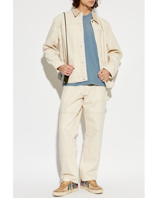 Rag & Bone Natural Denim Jacket With Logo Appliqué for men