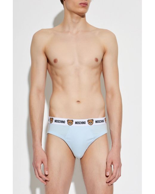 Moschino Blue Two-Pack Of Cotton Briefs for men