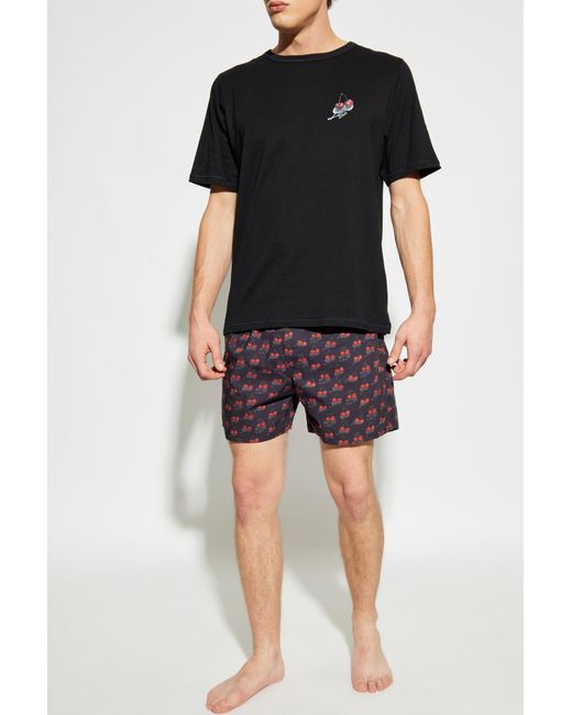 DIESEL Black Two-Piece Pyjamas "Kit-James" for men
