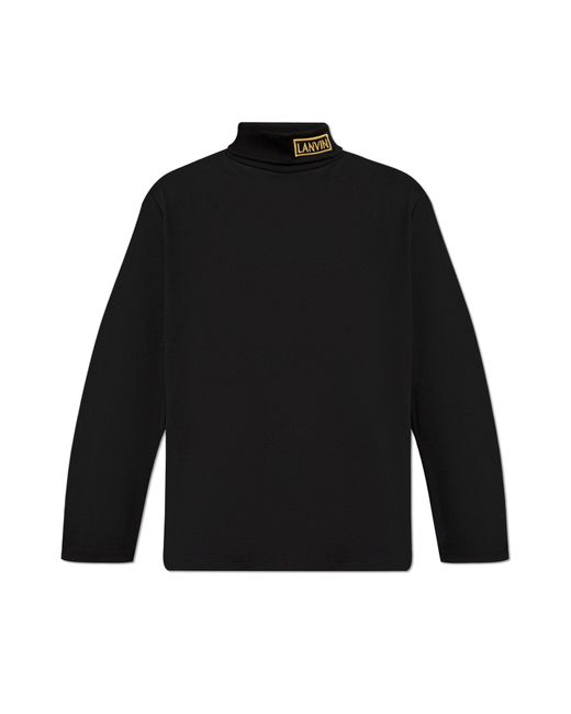 Lanvin Black Sweater With Logo for men
