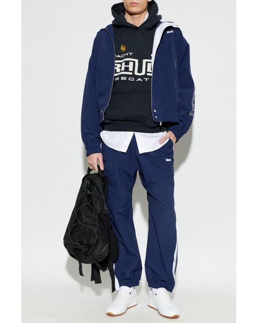 Rhude Blue Jacket With Stand-Up Collar for men