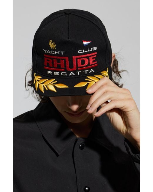 Rhude Black Baseball Cap for men