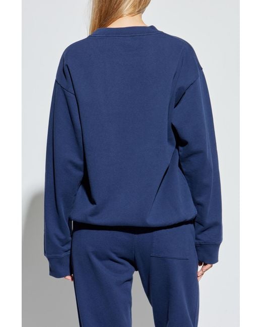 Sporty & Rich Blue Sweatshirt With Logo From The 'Core' Collection