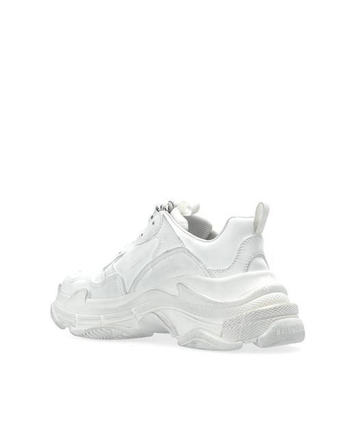 Balenciaga White Sports Shoes 'Triples S' for men