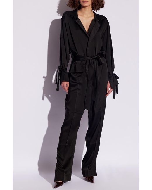 Victoria Beckham Black Long-Sleeved Jumpsuit