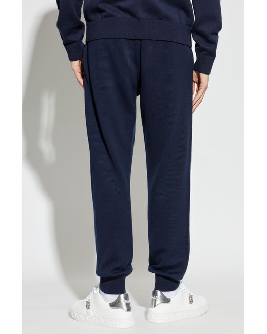 Versace Blue Trousers With Cuffs for men