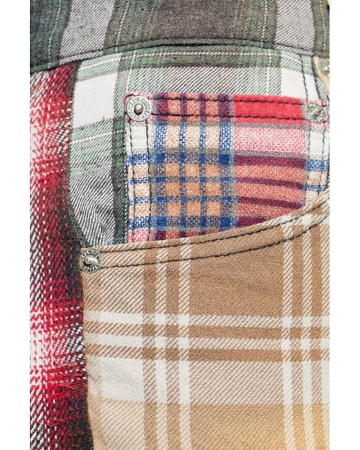 GALLERY DEPT. Blue Plaid Pattern Shorts for men