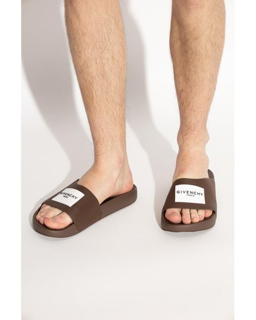 Givenchy Brown Flip-Flops With Logo for men