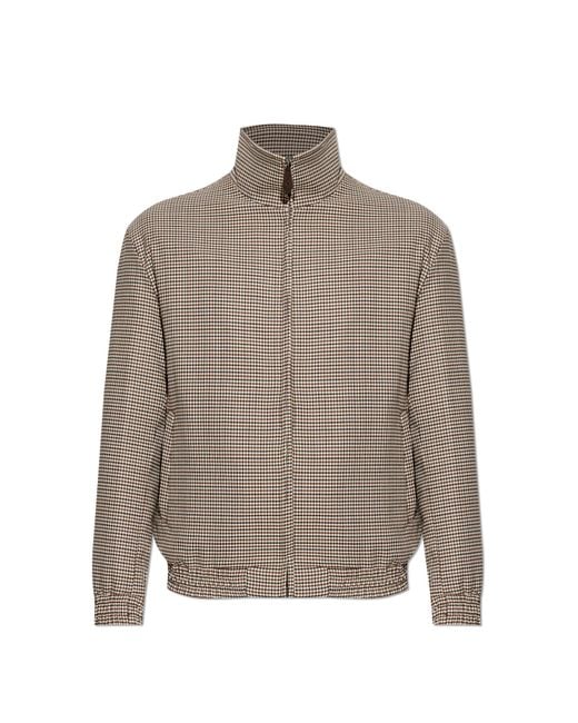 Etro White Quilted Jacket With A Check Pattern for men