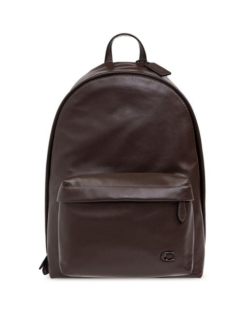COACH Brown Leather Backpack for men