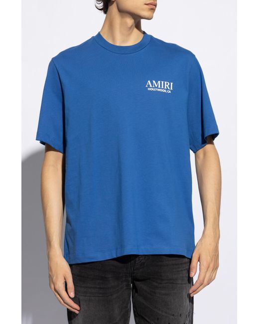 Amiri Blue T-shirt With Logo, for men