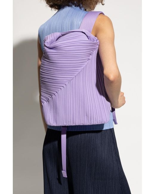 Pleats Please Issey Miyake Pleated Backpack in Purple | Lyst