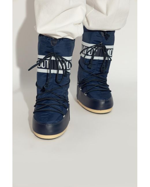 Moon Boot Blue Snow Boots Icon Nylon