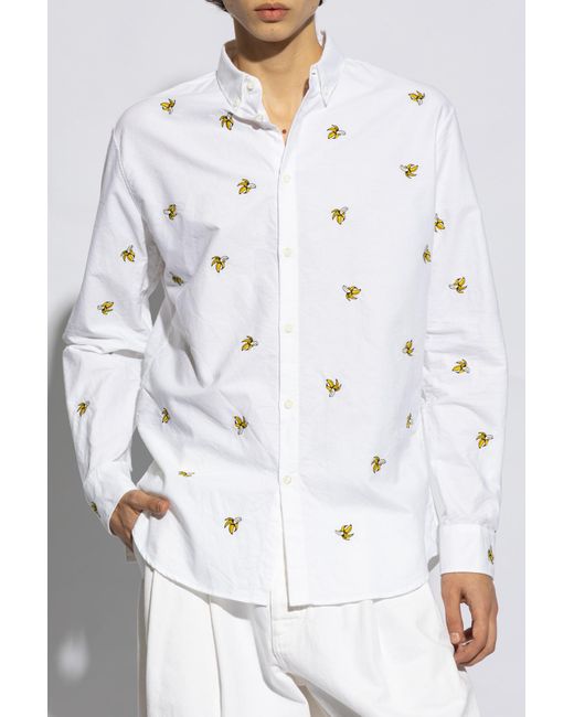 DSquared² White Embroidered Shirt for men