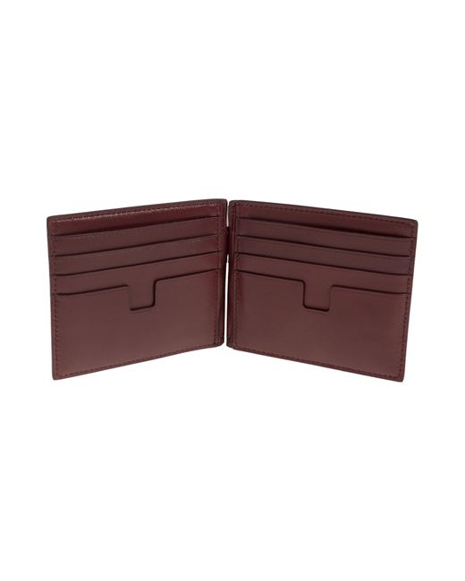 Tom Ford Purple Leather Wallet With A Money Clip for men