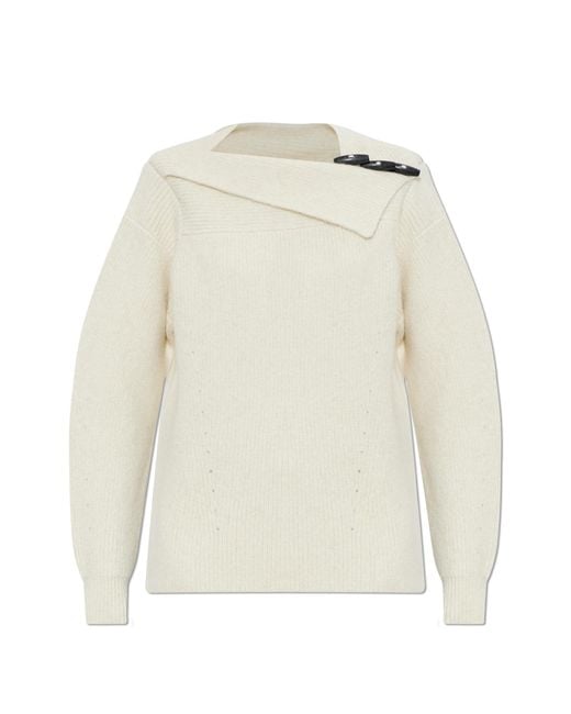 Isabel Marant White Wool Sweater "Thais"