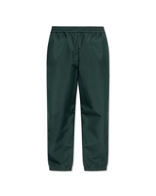 LACOSTE RUNWAY Green Pants With Logo for men