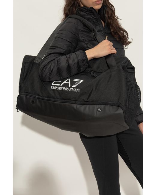EA7 Black Sports Bag With Logo