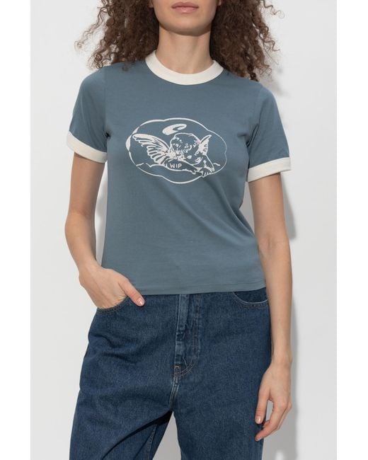 Carhartt Blue T-Shirt With Print