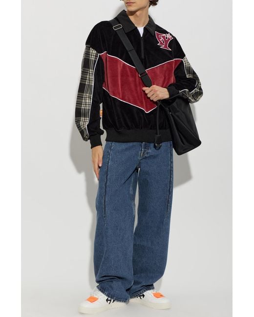 PDF Red Velour Polo Sweatshirt for men