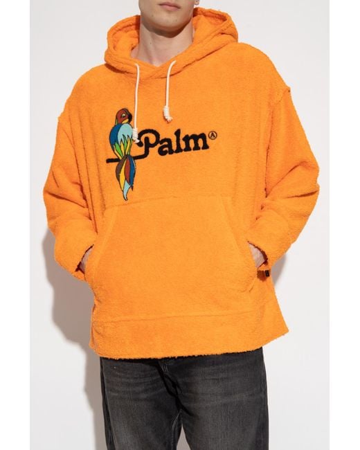 Palm Angels Fluffy Hoodie in Orange for Men Lyst