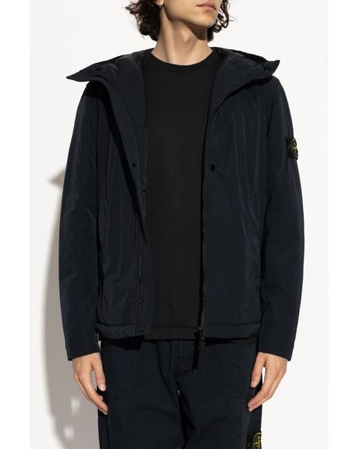 Stone Island Blue Insulated Jacket 'Micro Twill' for men