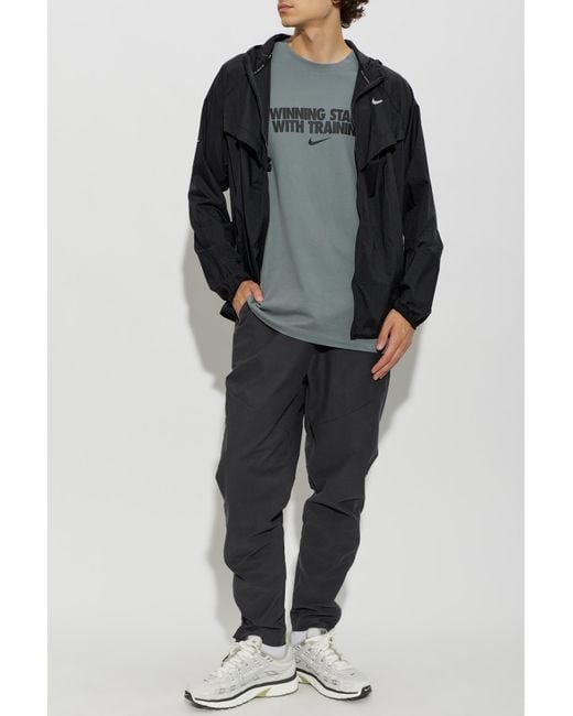Nike Gray T-Shirt With Logo for men
