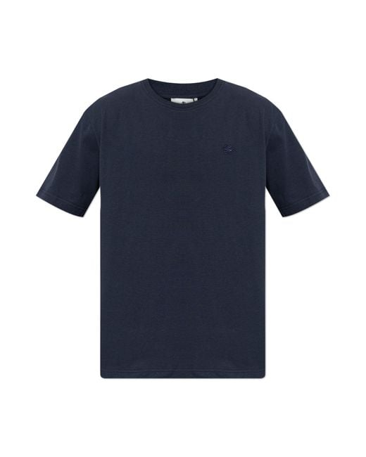 Etro Blue T-Shirt With Logo Patch for men