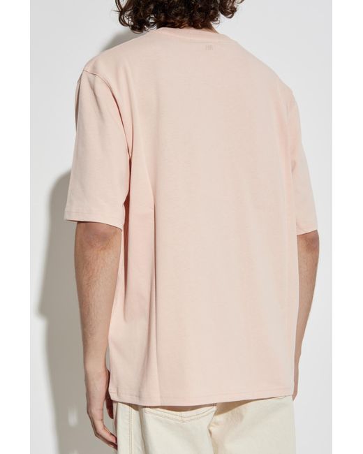 AMI White T-Shirt With Embossed Logo